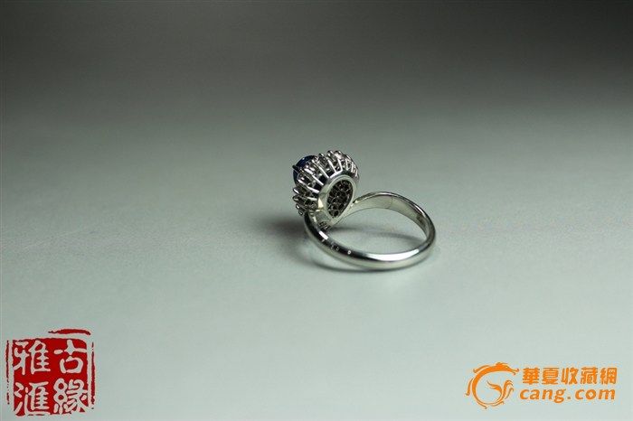 pt900蓝宝钻戒【古缘雅汇186号藏品】_pt900