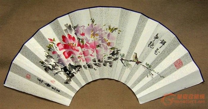 扇子水墨画,扇子水墨画竹子,水墨画花_文秘苑图库