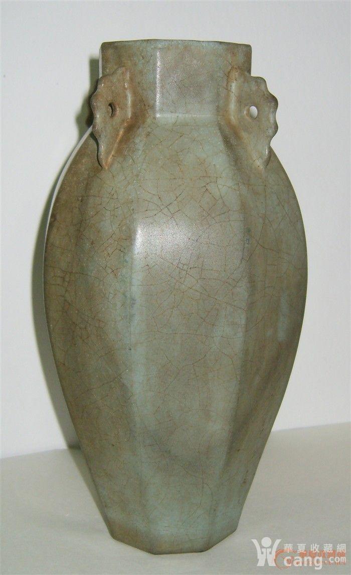 五代--宋青瓷八棱四系瓶_鉴定频道_华夏收藏网