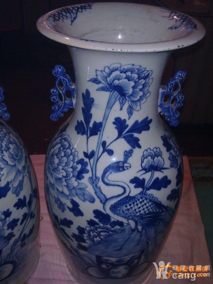 清朝末期青花瓷花瓶一对_鉴定频道_华夏收藏网