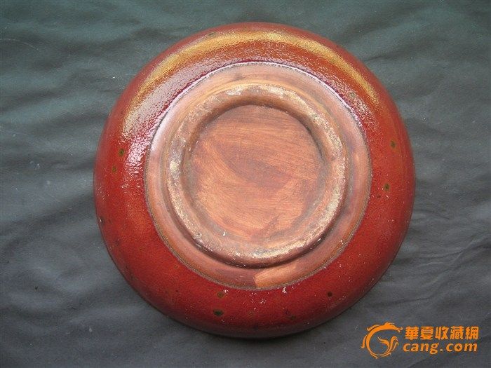 民国一只红釉大碗