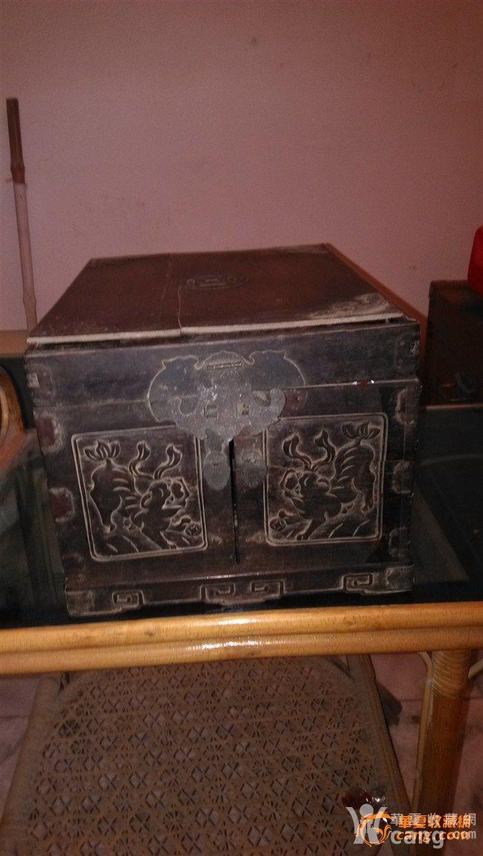 明末清初紫檀,面黄花梨梳妆盒